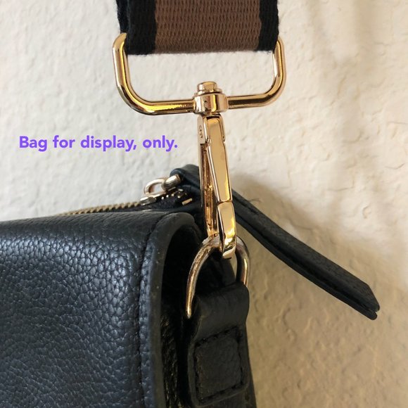 Crossbody Strap in Black, Dark Brown, & Gold - OS - Picture 7 of 7
